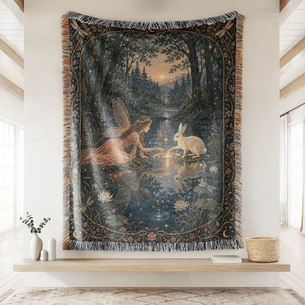 Twilight Fairy & White Rabbit Blanket