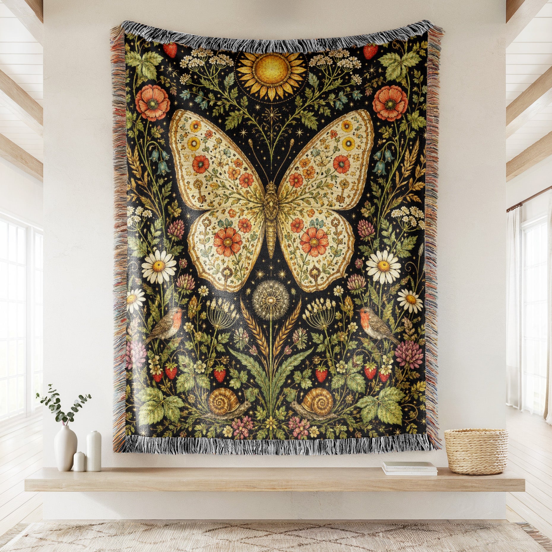 Sunlit Meadow Butterfly Blanket Secondary image