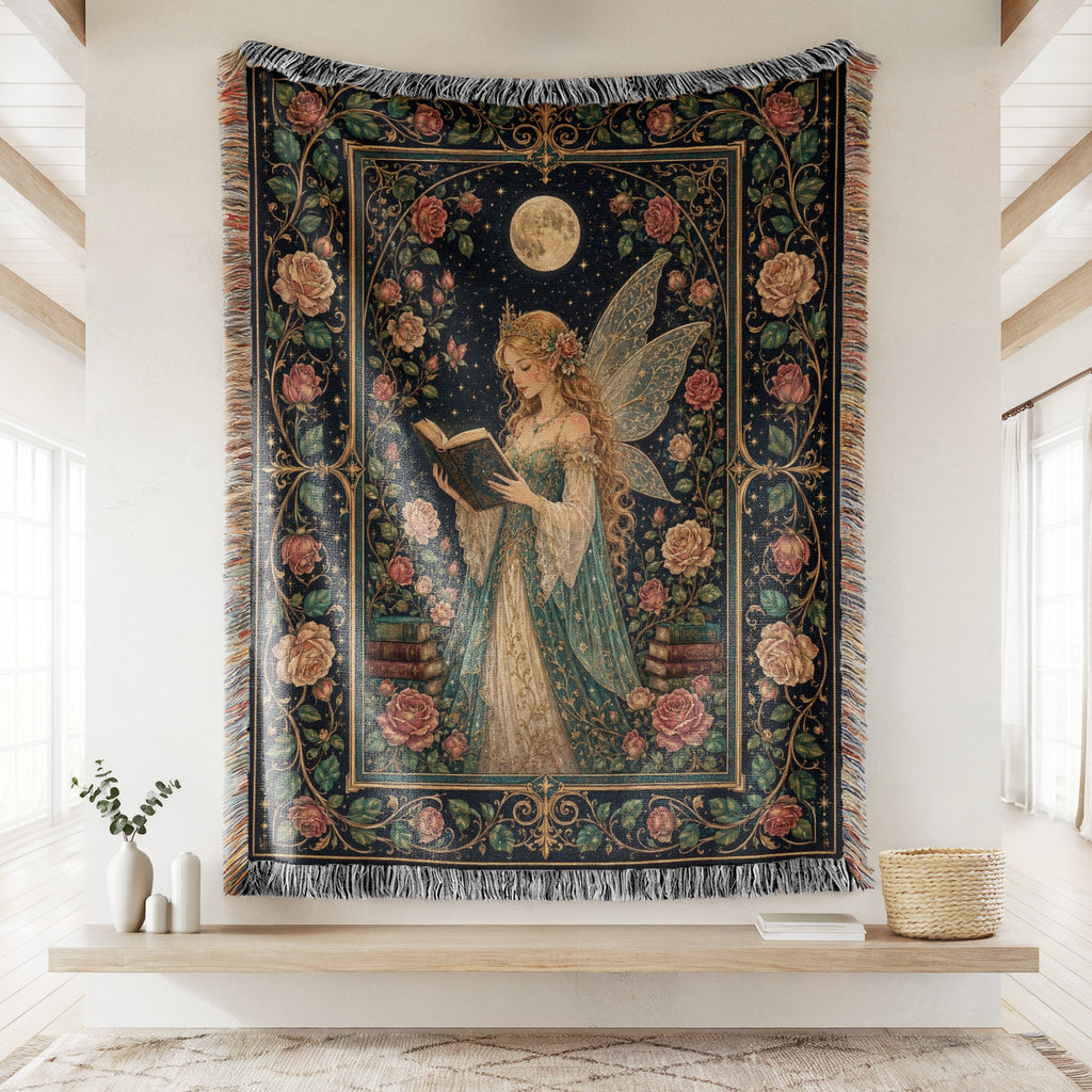 Moonlit Rose Fairy Reader Blanket