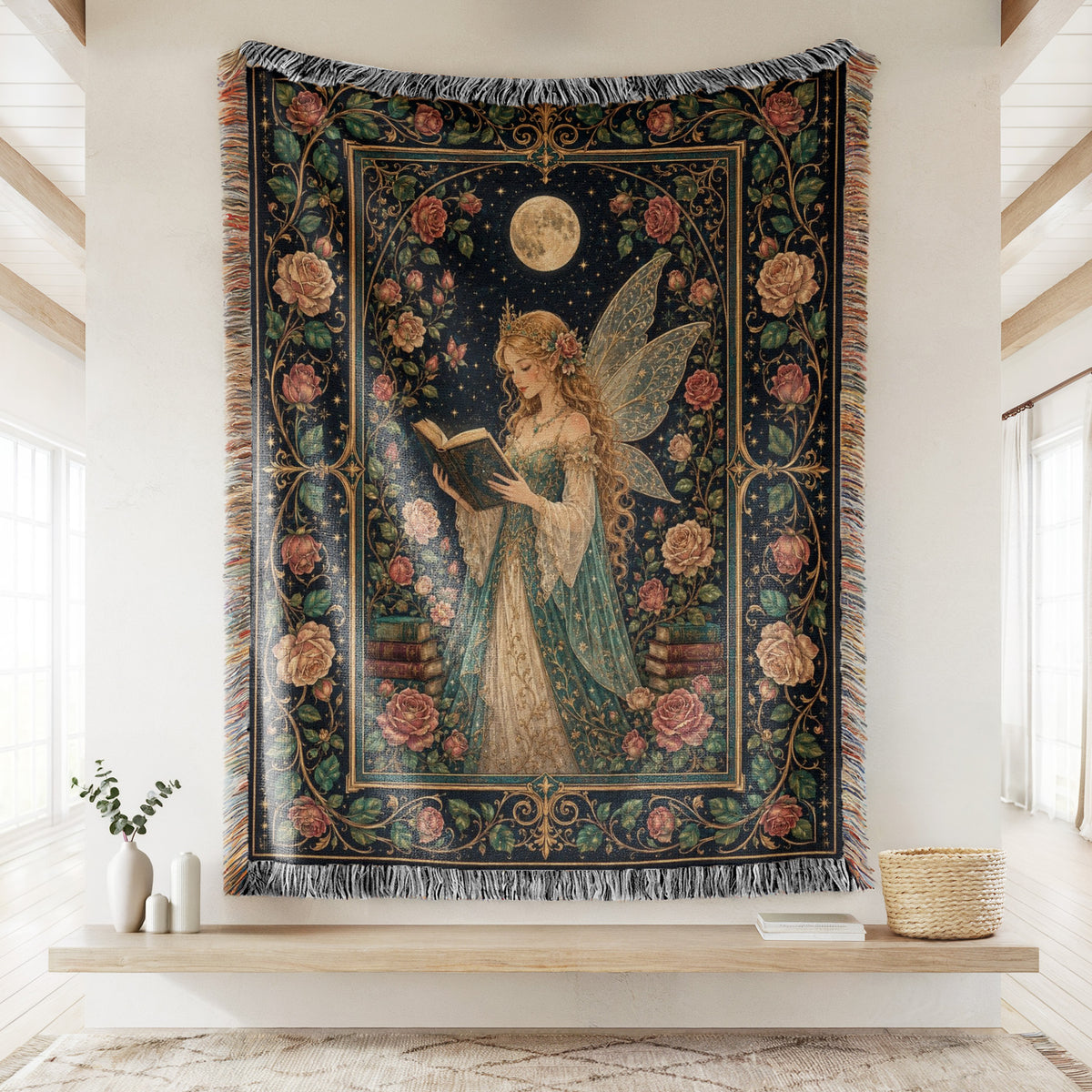Moonlit Rose Fairy Reader Blanket