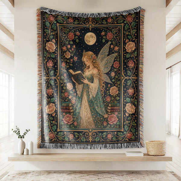 Moonlit Rose Fairy Reader Blanket