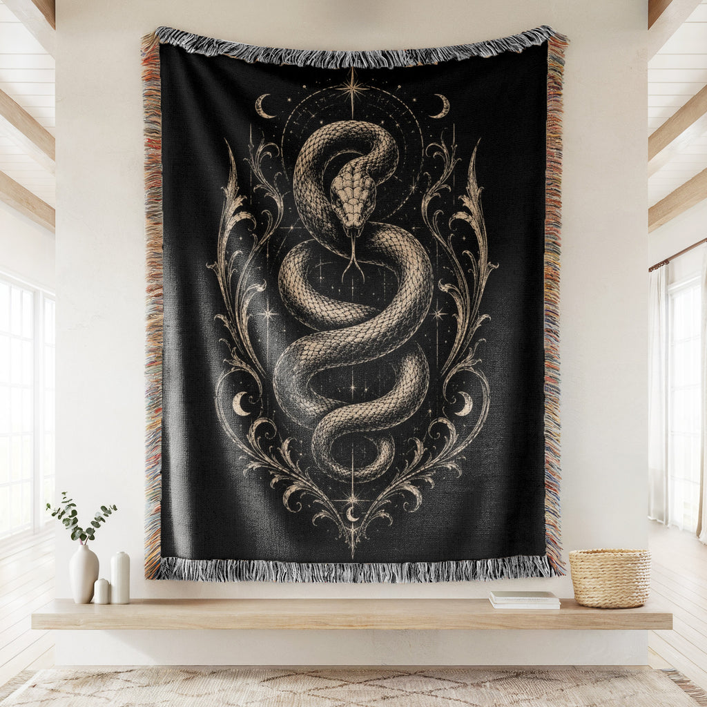 Celestial Serpent Emblem Blanket