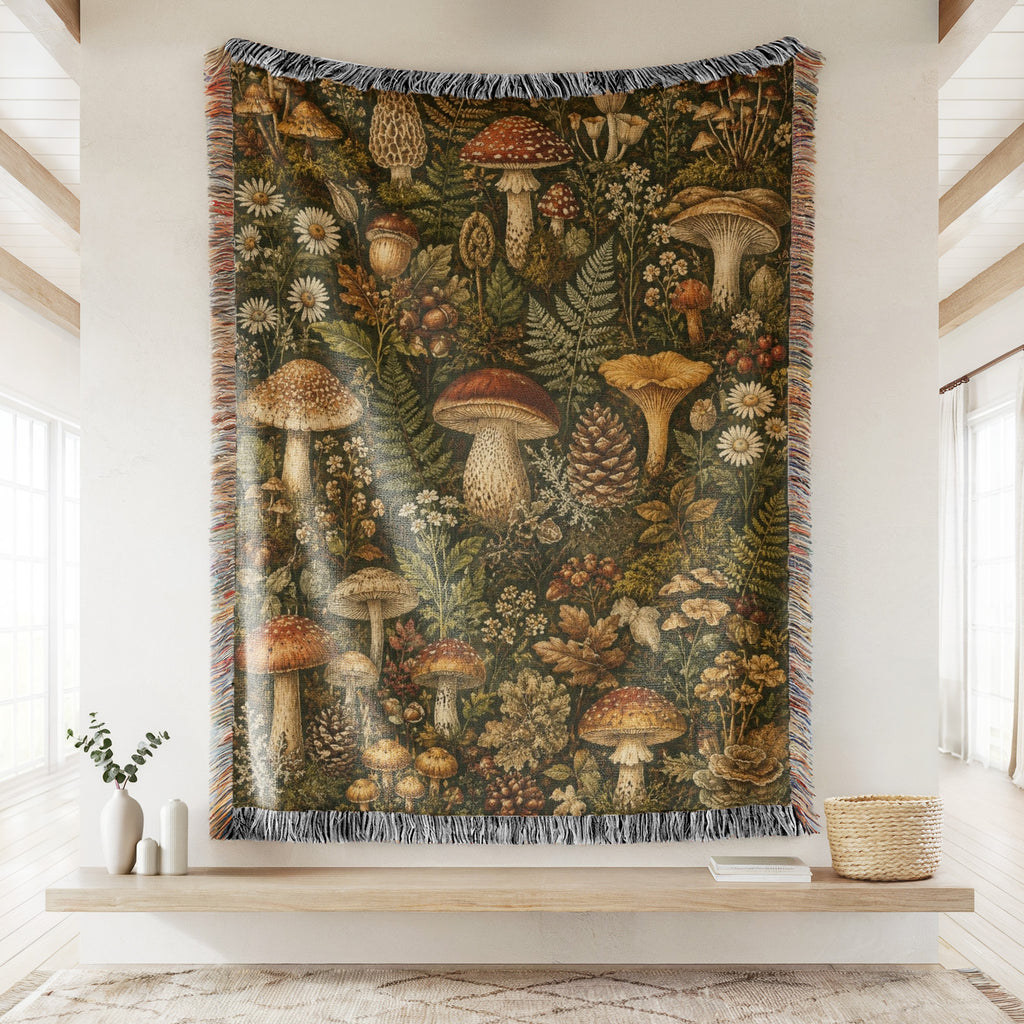 Woodland Forager Mushroom Blanket