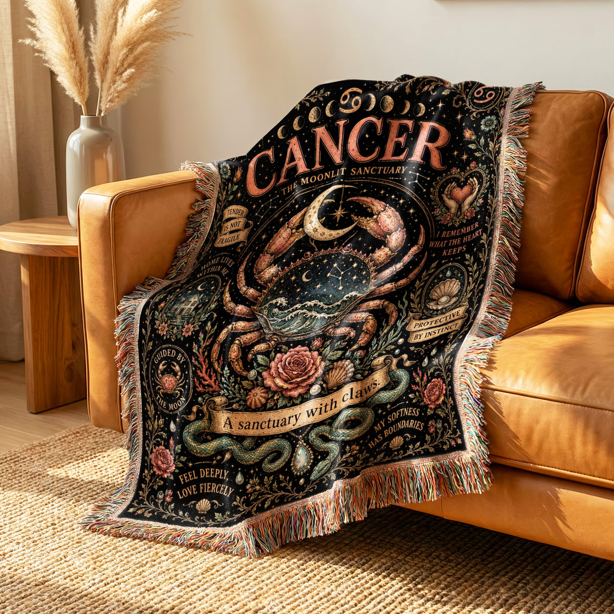 Cancer – The Moonlit Sanctuary Zodiac Blanket