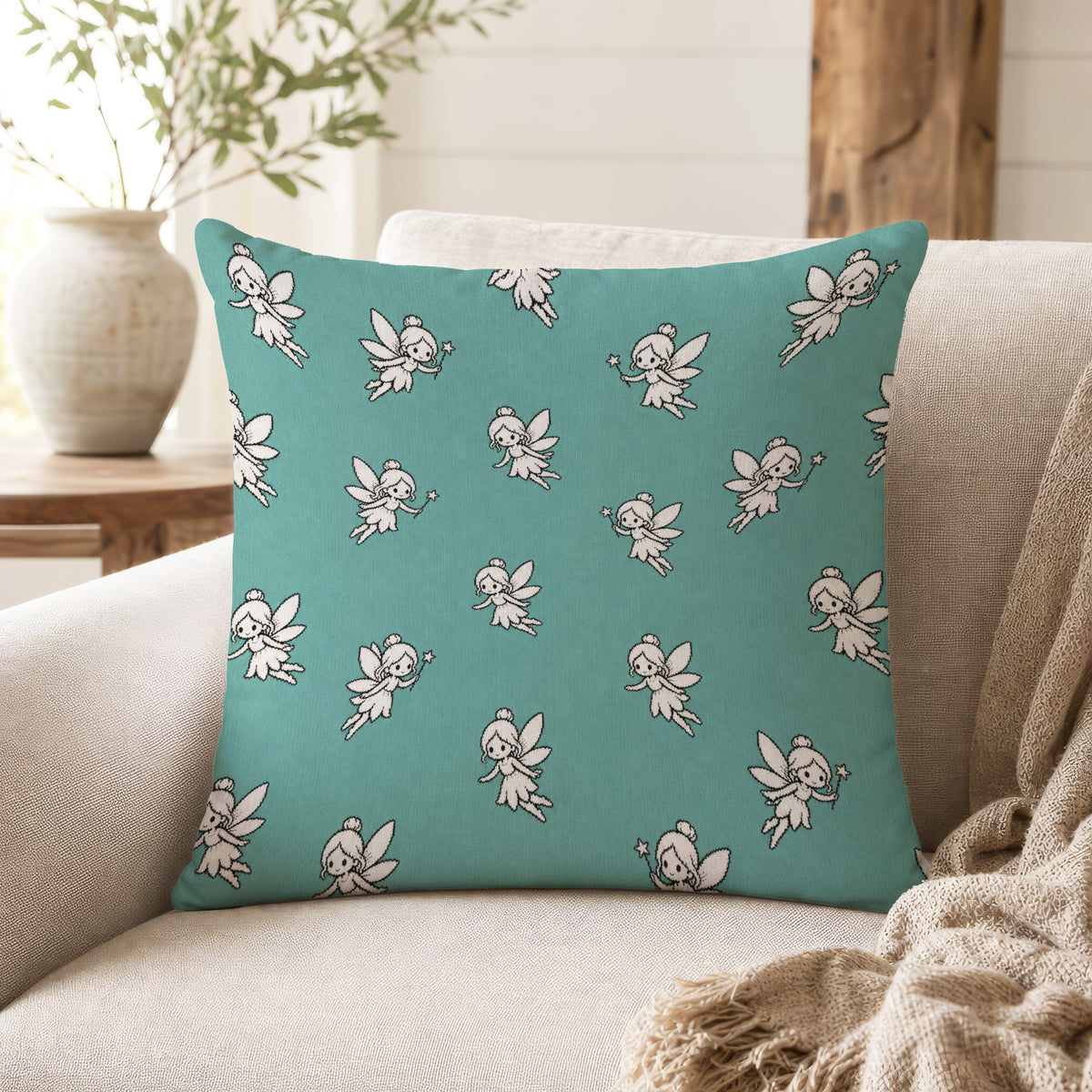 Little Wand Fairies – Teal Pillow