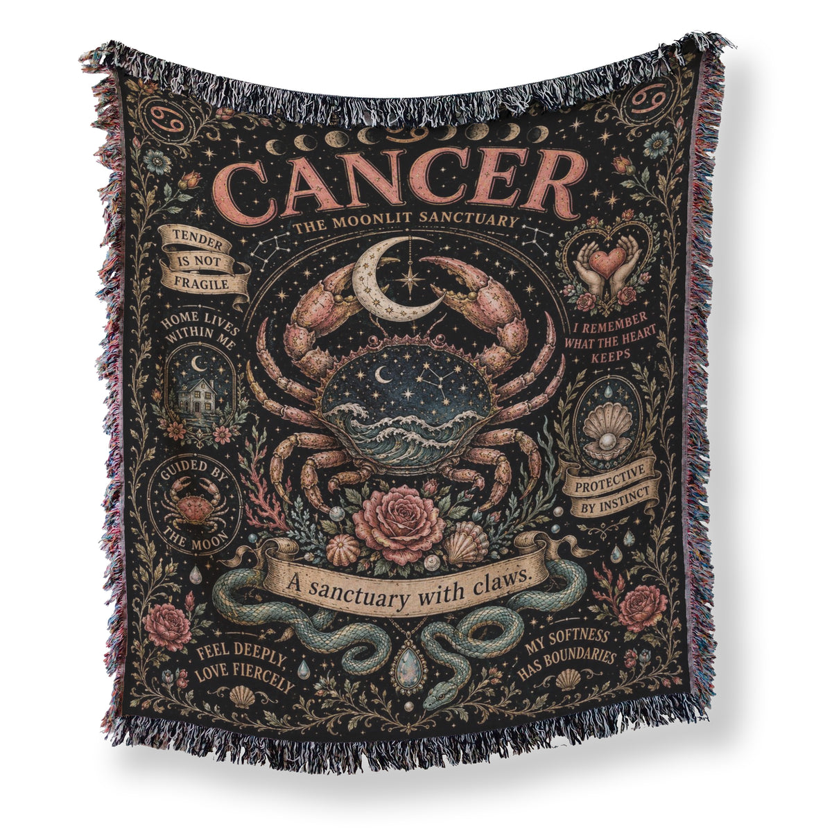 Cancer – The Moonlit Sanctuary Zodiac Blanket Main image