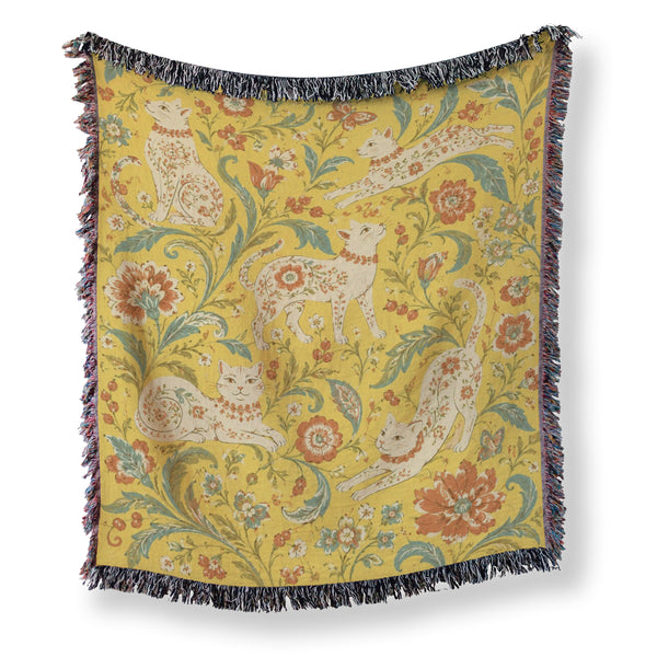 Golden Floral Cat Blanket