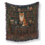 The Library Fox Dark Academia Blanket