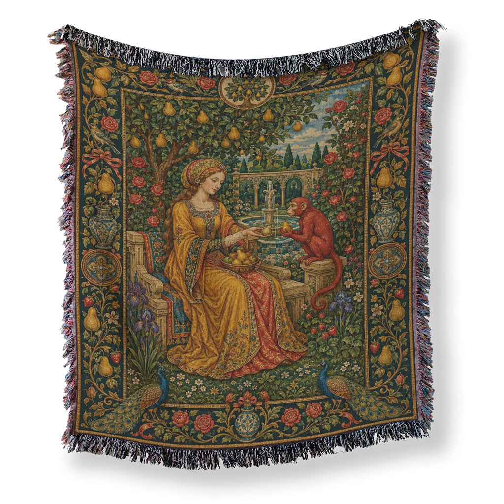 The Pear Garden Monkey Court Blanket