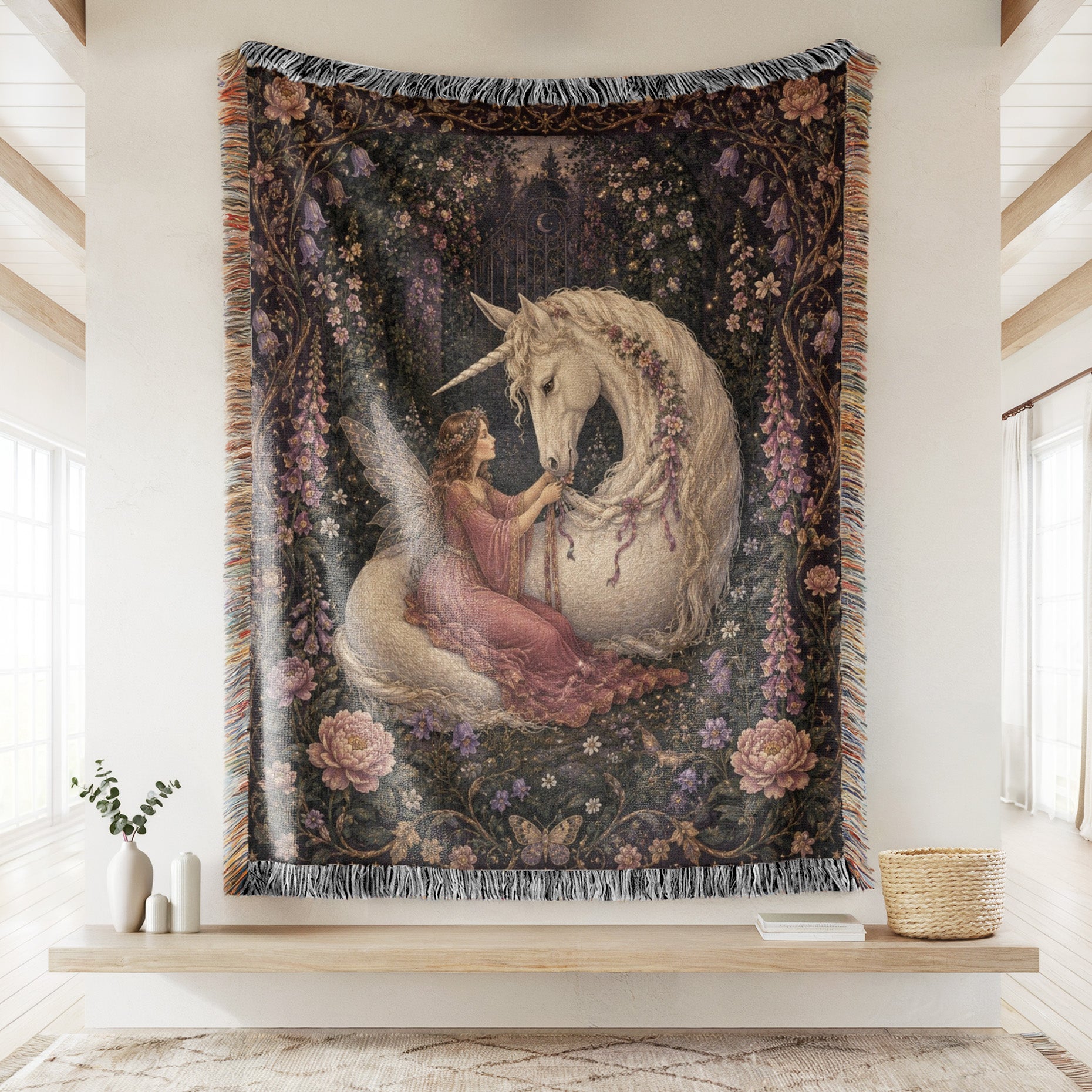 Fairy & Unicorn Garden Blanket Secondary image