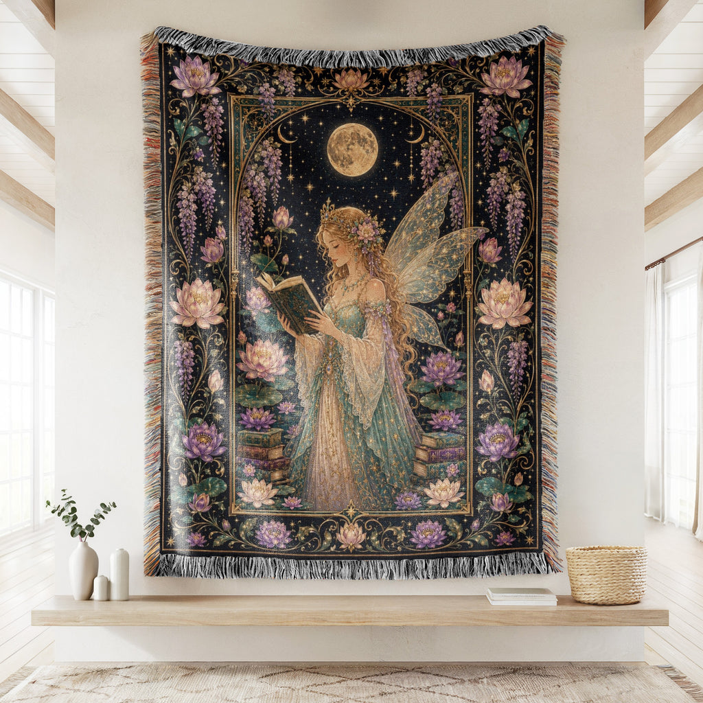 Moonlit Lotus Fairy Reader Blanket