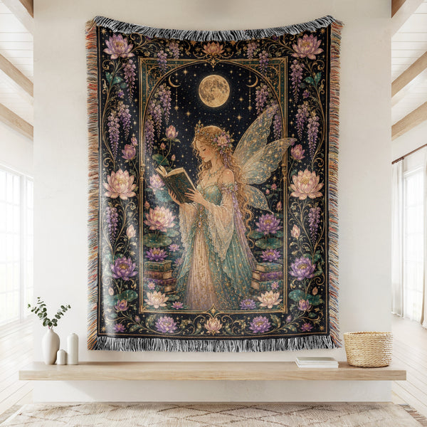 Moonlit Lotus Fairy Reader Blanket