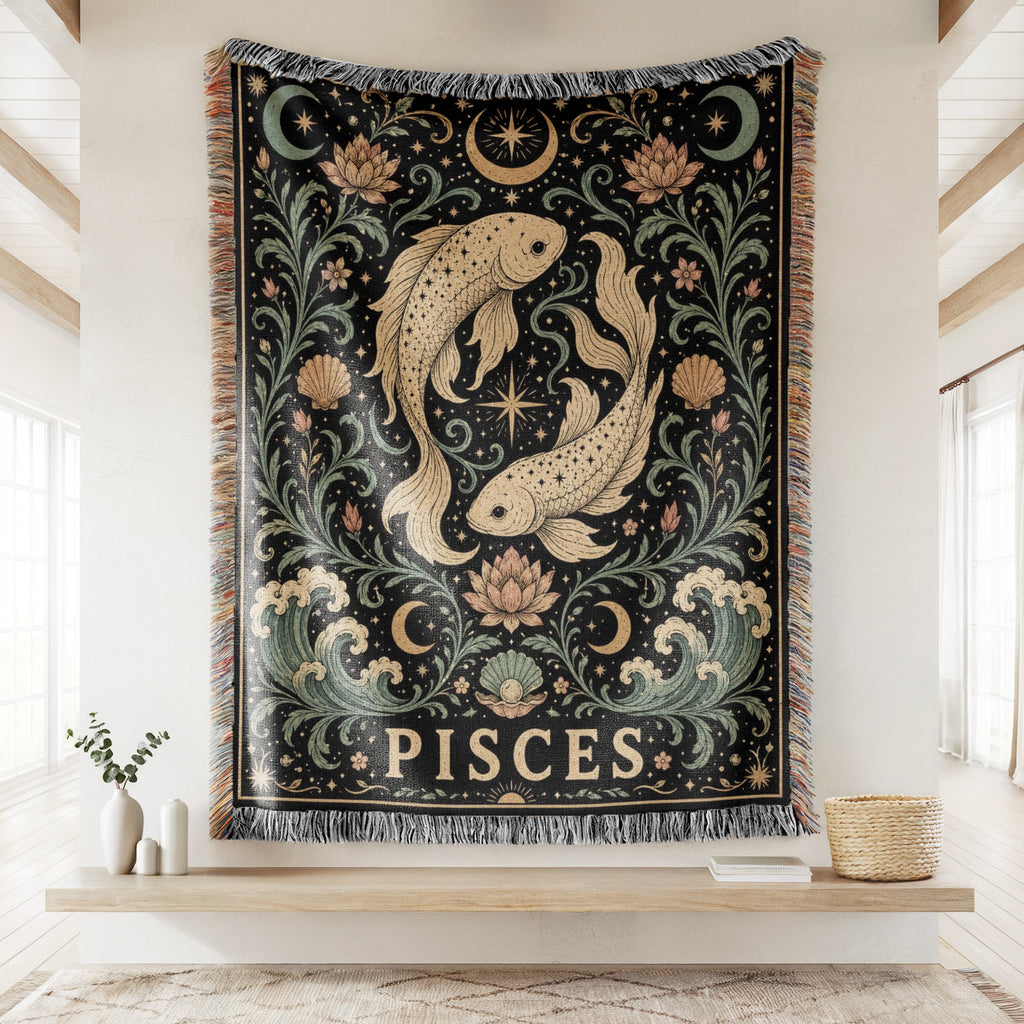 Pisces Twin Fish Zodiac Blanket