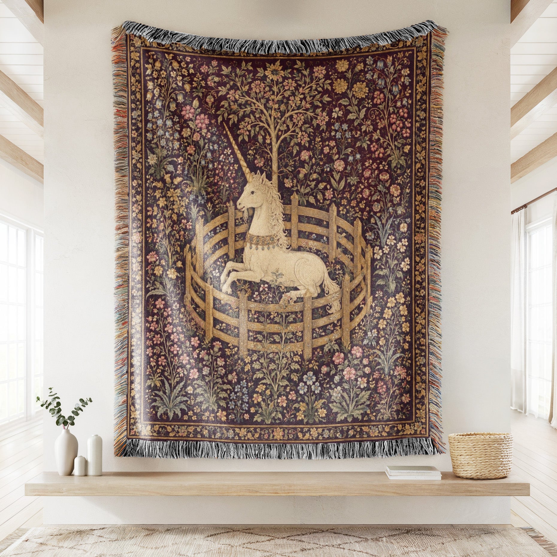 The Unicorn in the Walled Garden Blanket Secondary image