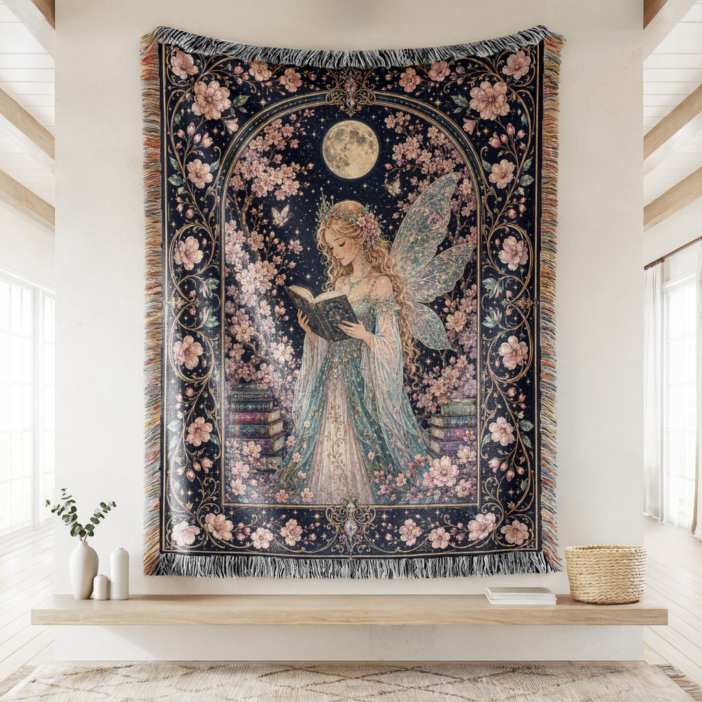 Cherry Blossom Fairy Reader Blanket