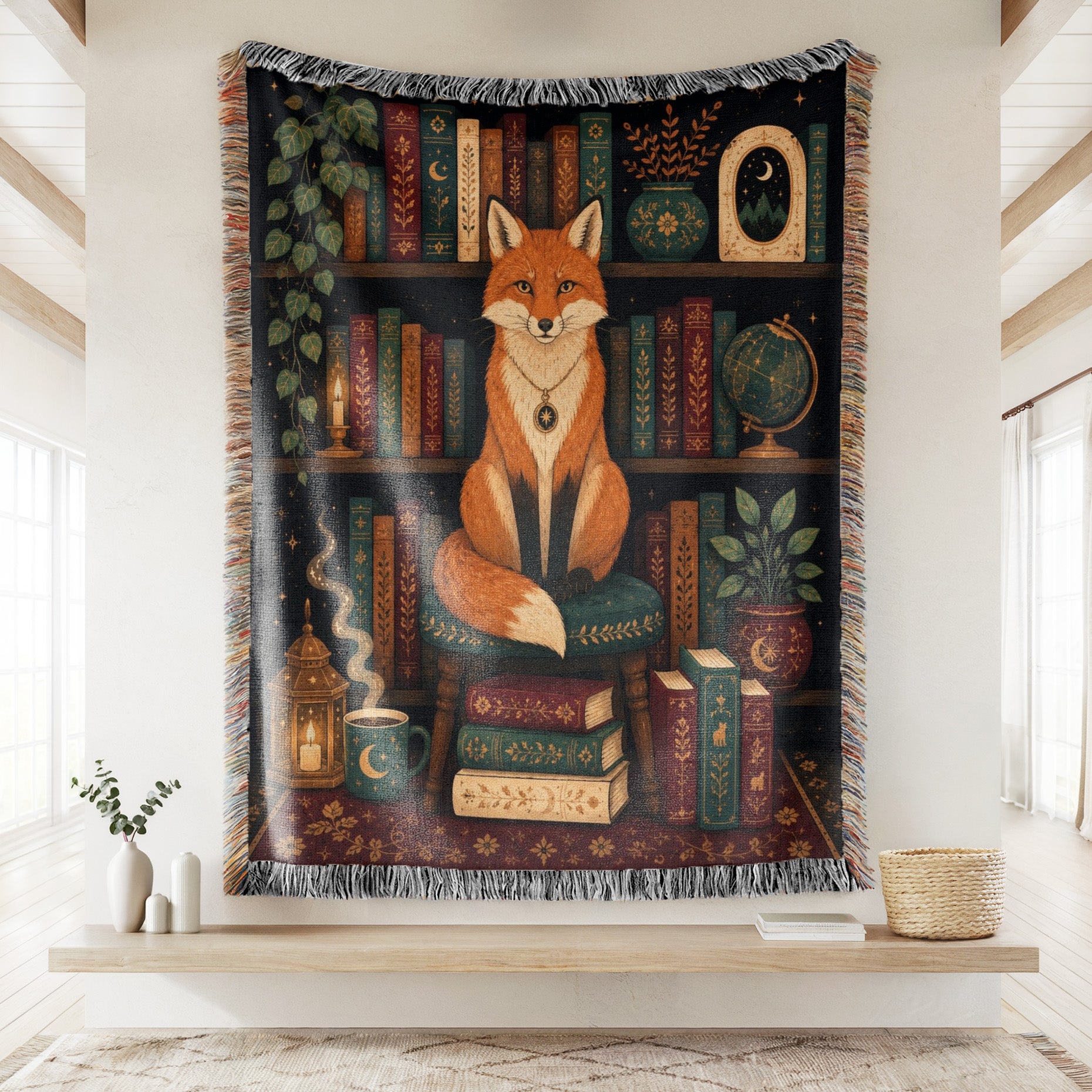 Fox of the Celestial Library Blanket Secondary image