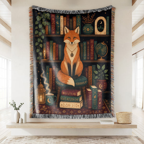Fox of the Celestial Library Blanket