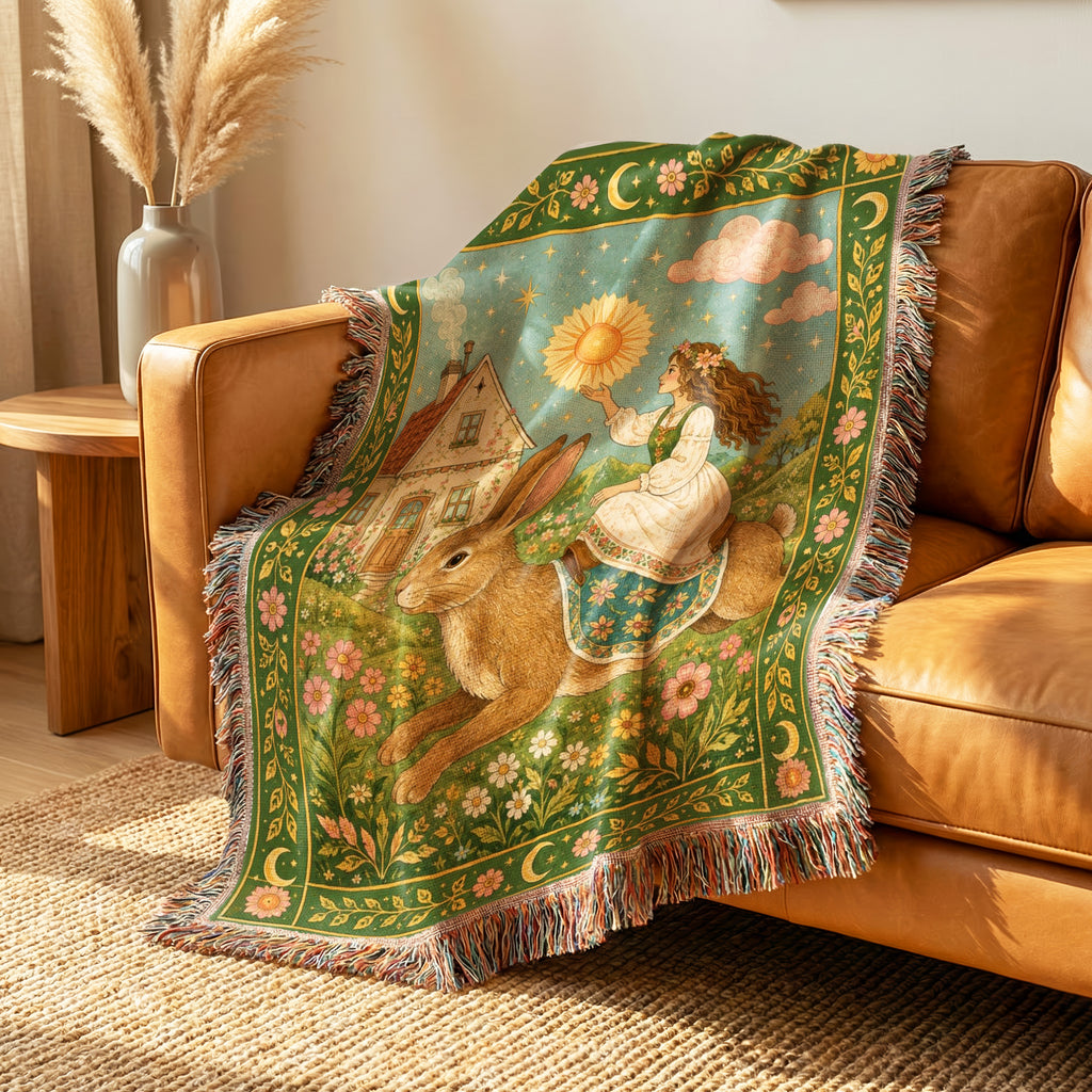 Cottage Garden Rabbit Blanket