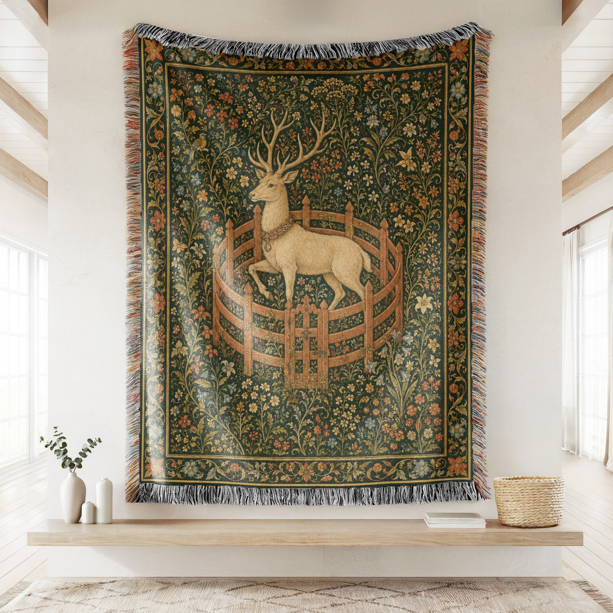 The Stag in the Walled Garden Blanket