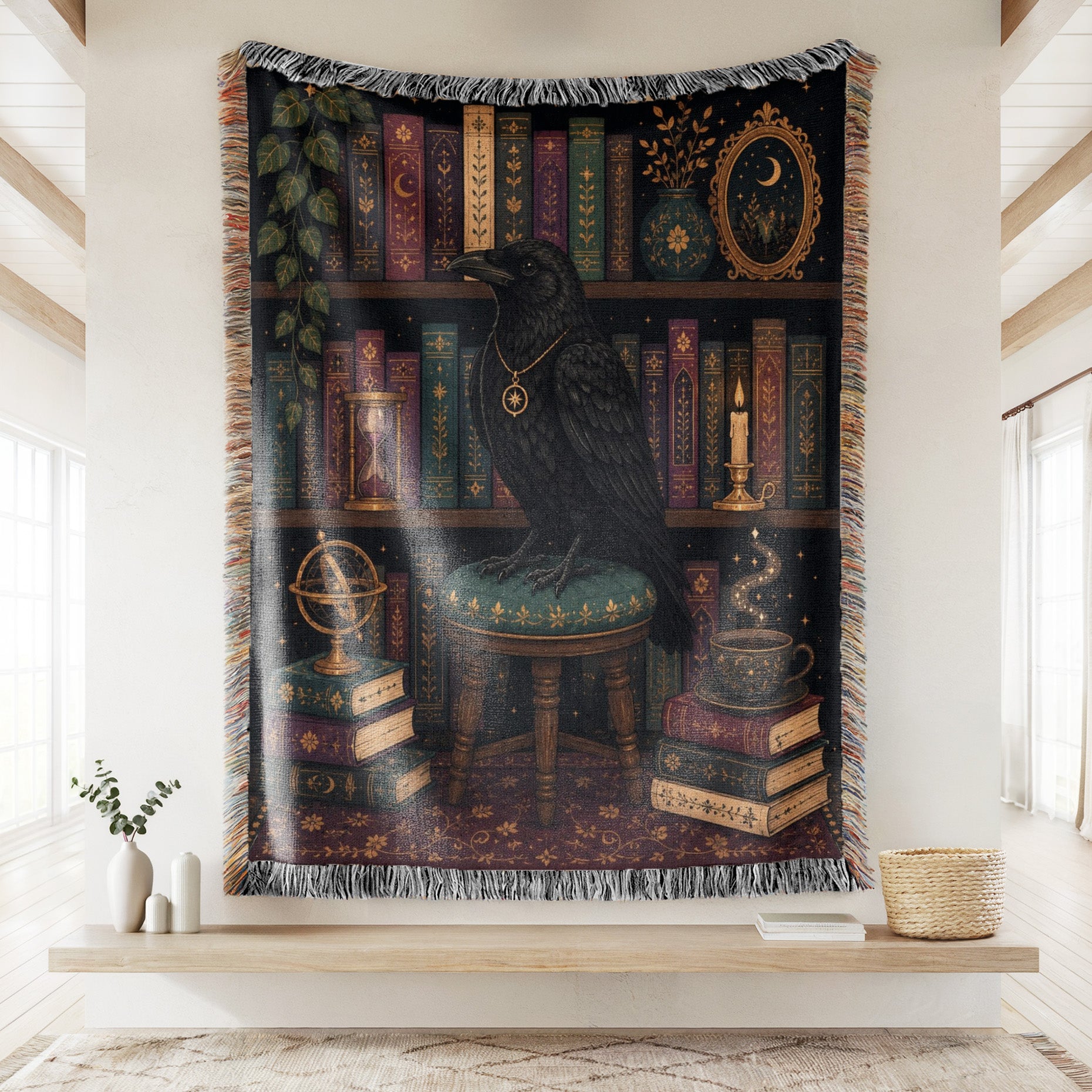 Raven of the Midnight Library Blanket Secondary image