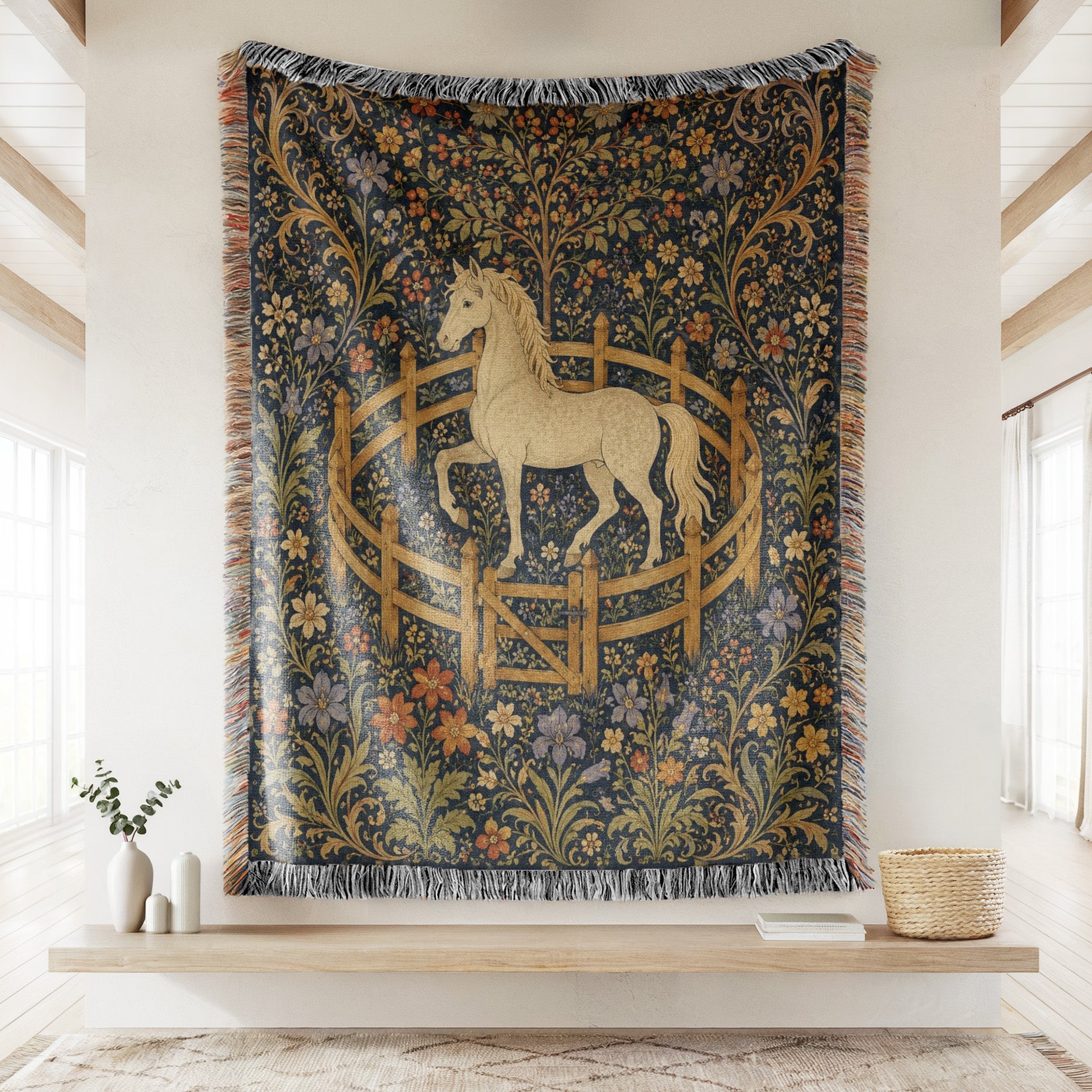 The White Horse in the Walled Garden Blanket Secondary image