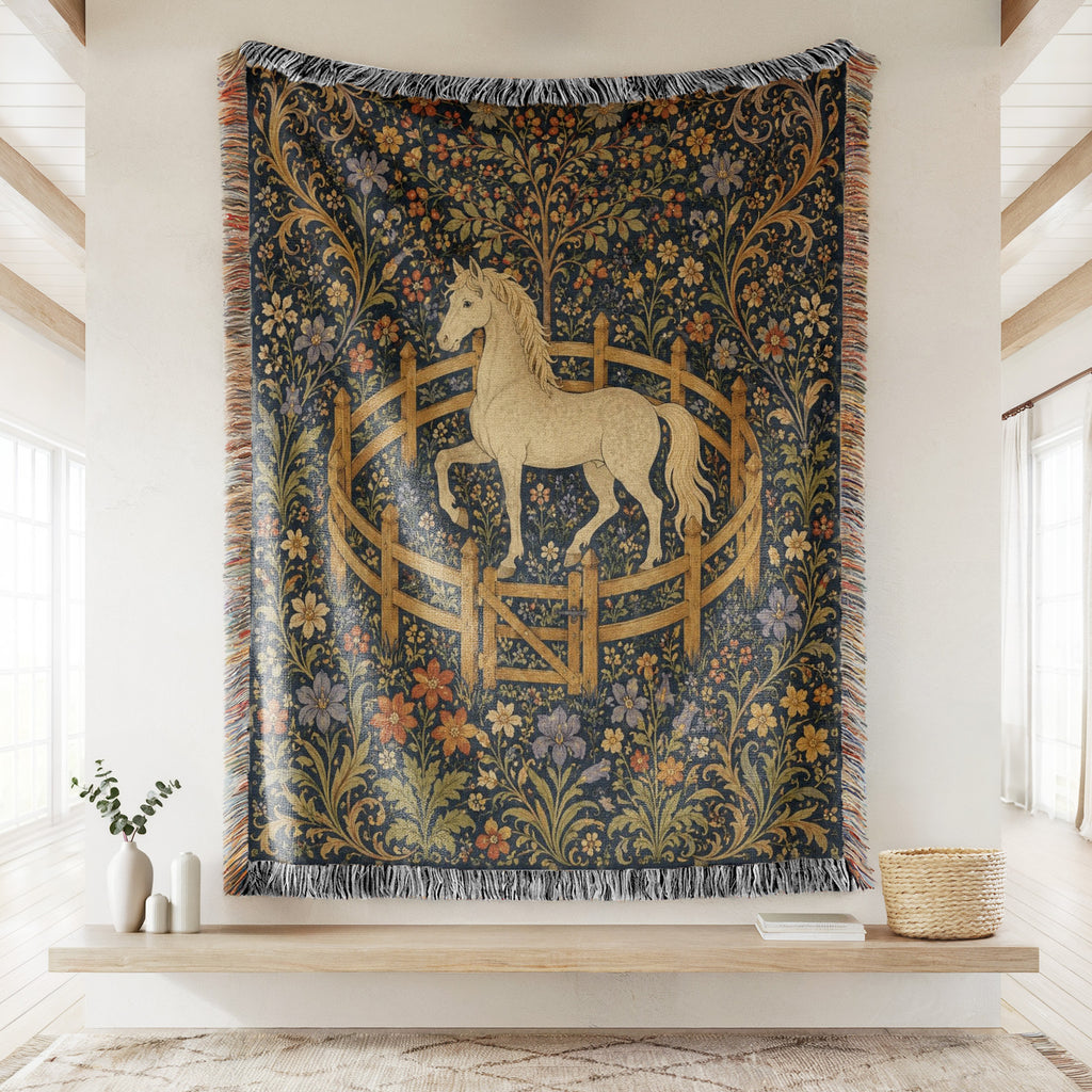 The White Horse in the Walled Garden Blanket