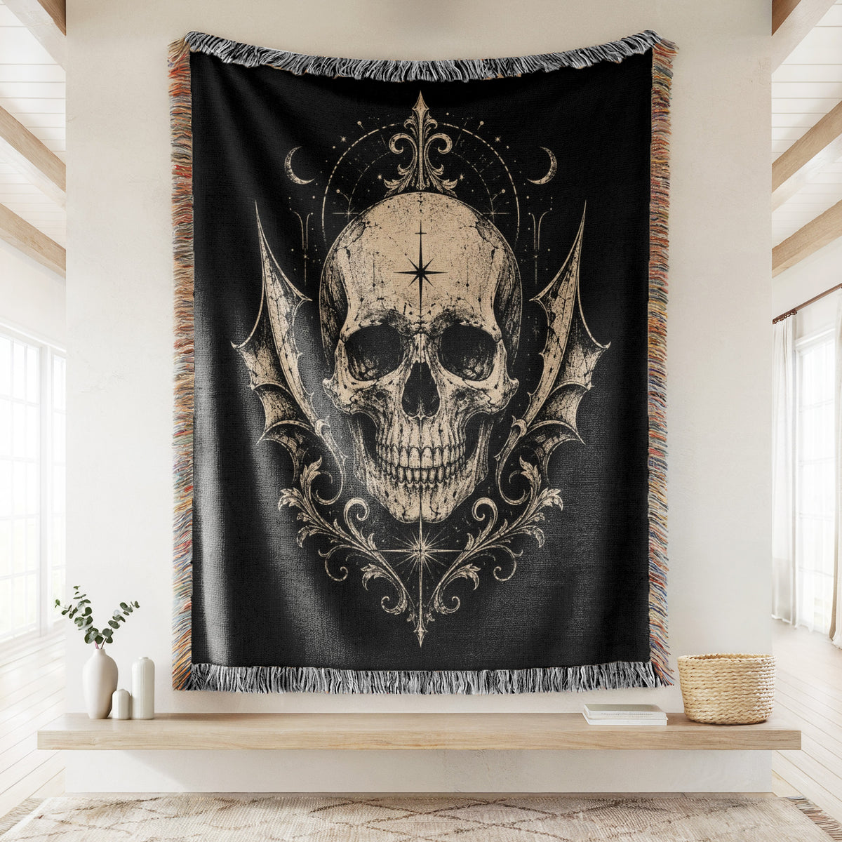 Skull & Batwing Emblem Blanket
