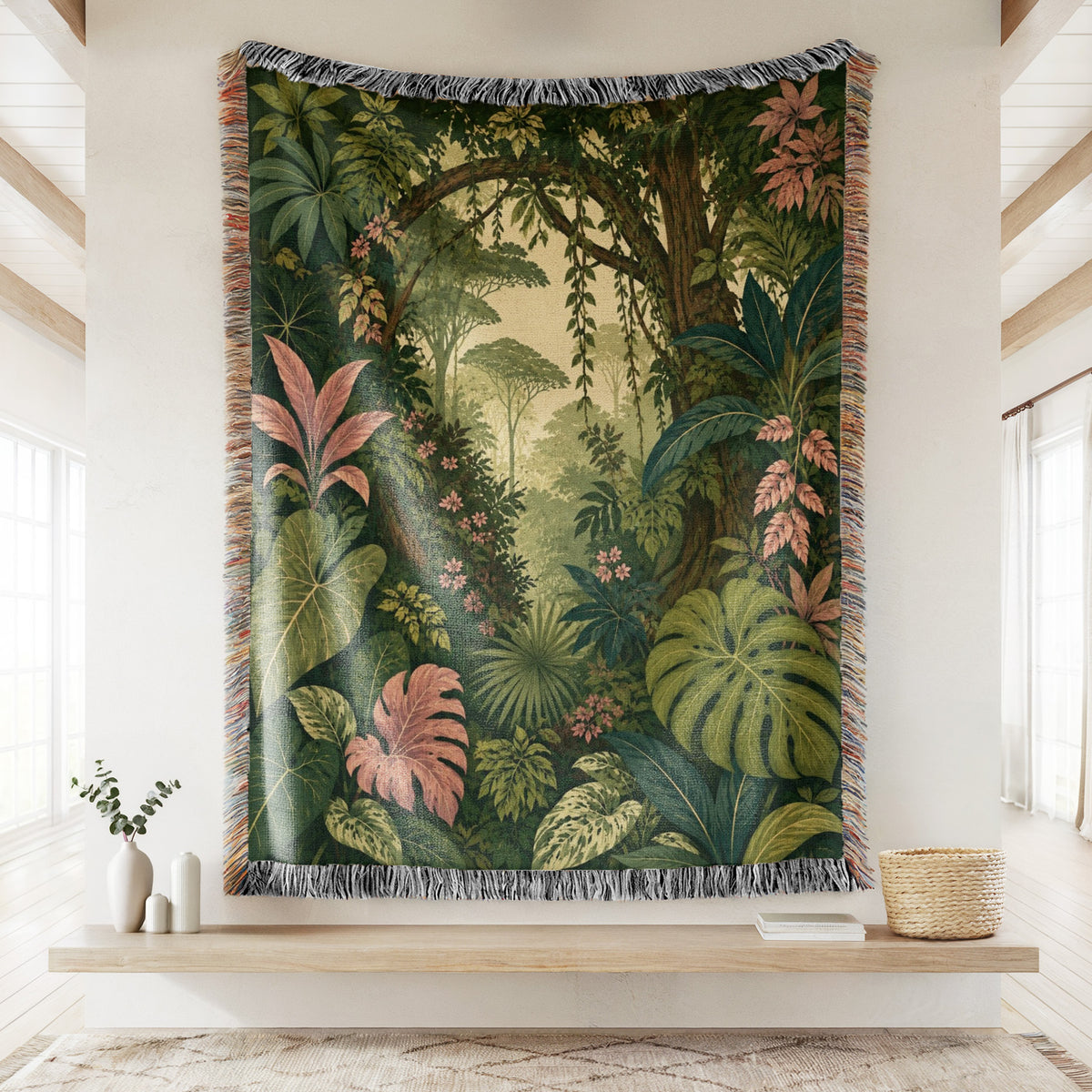 The Blushing Jungle Blanket