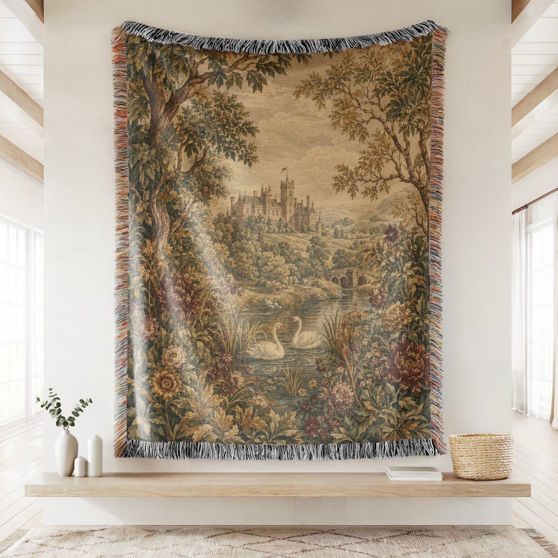 Swans of the Castle Lake Blanket Secondary image