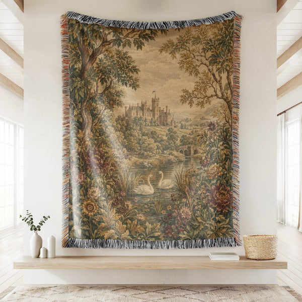 Swans of the Castle Lake Blanket