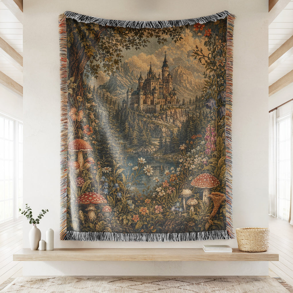 Enchanted Castle by the Lake Blanket