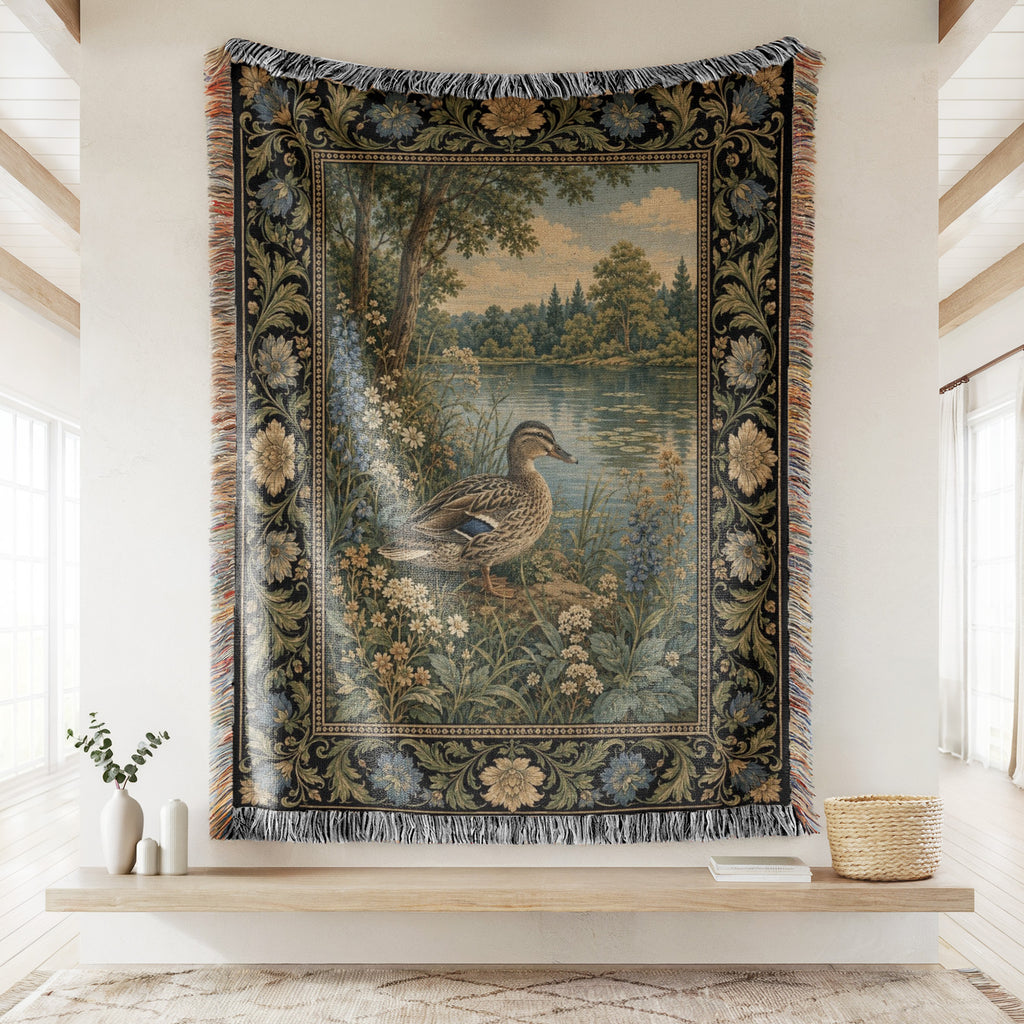 Lakeside Duck Tapestry Blanket