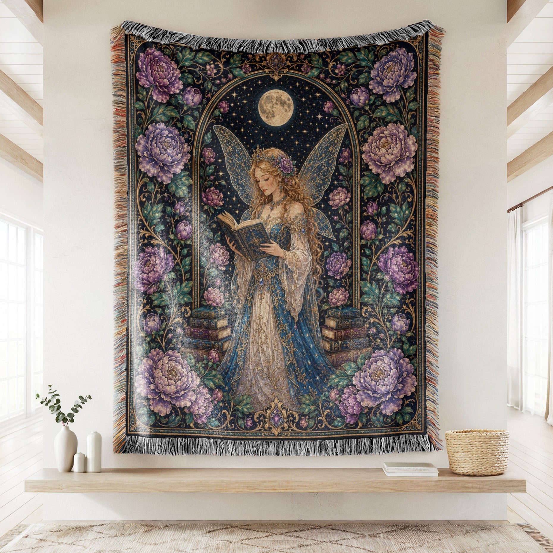 Moonlit Peony Fairy Reader Blanket Secondary image