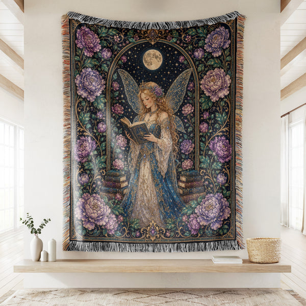Moonlit Peony Fairy Reader Blanket