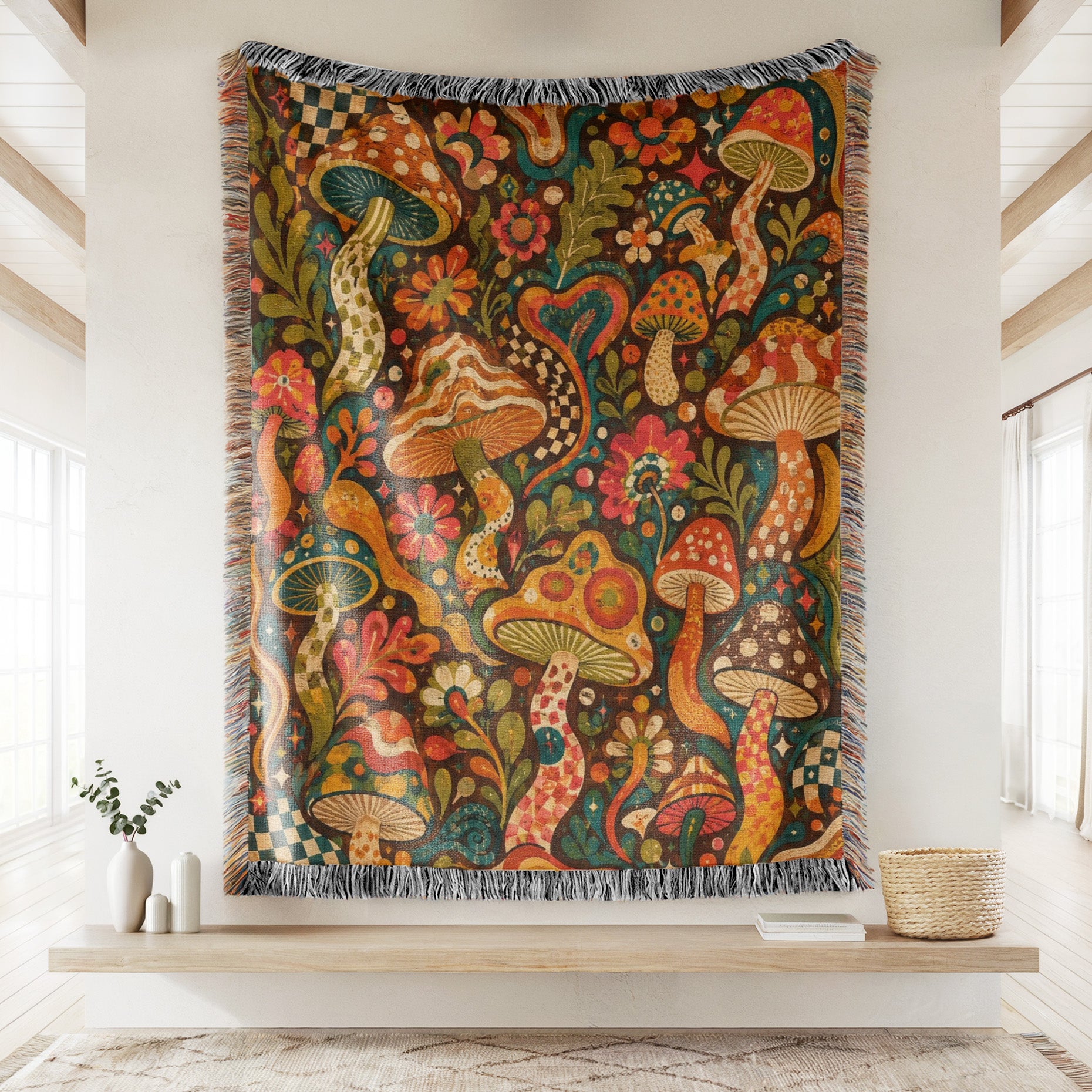 Groovy Mushroom Garden Blanket Secondary image