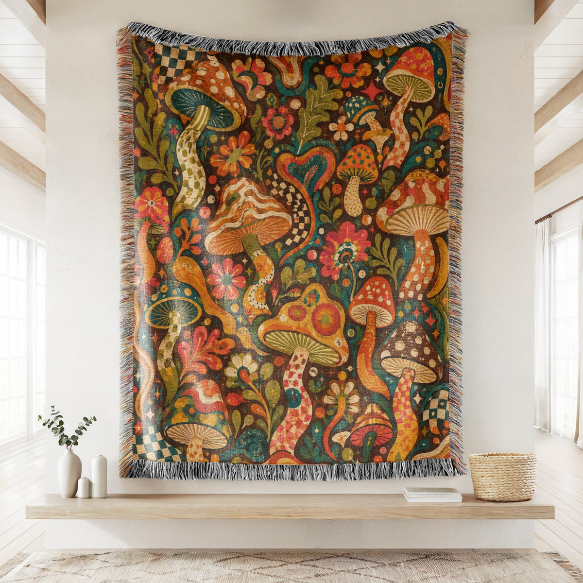 Groovy Mushroom Garden Blanket