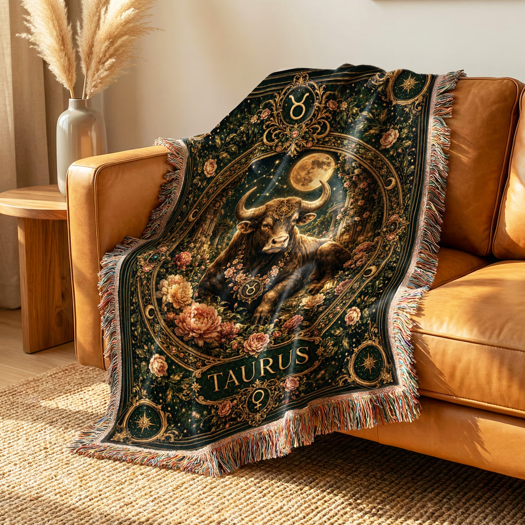 Taurus Moon Garden Bull Zodiac Blanket