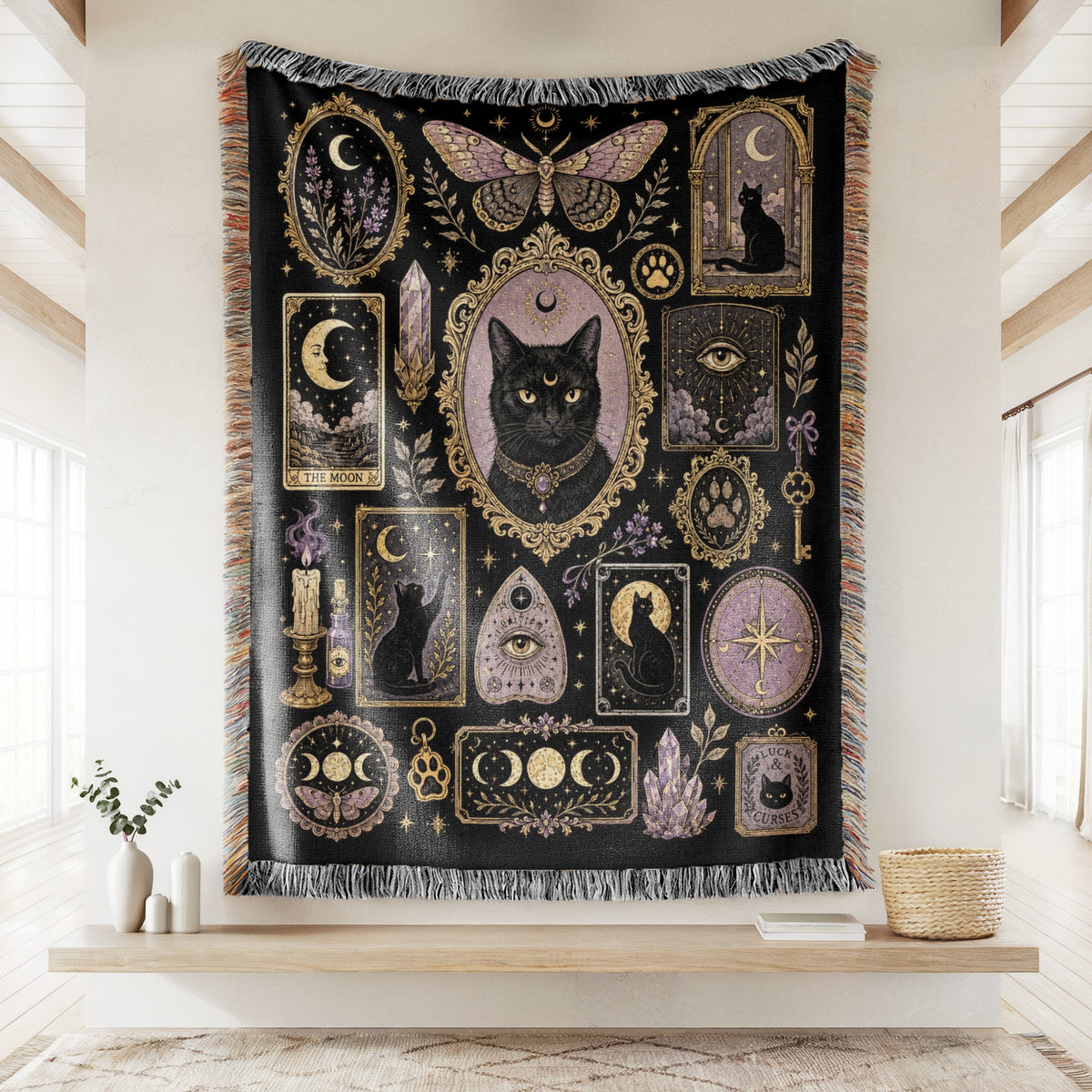 Moonlit Familiar Curiosities Blanket