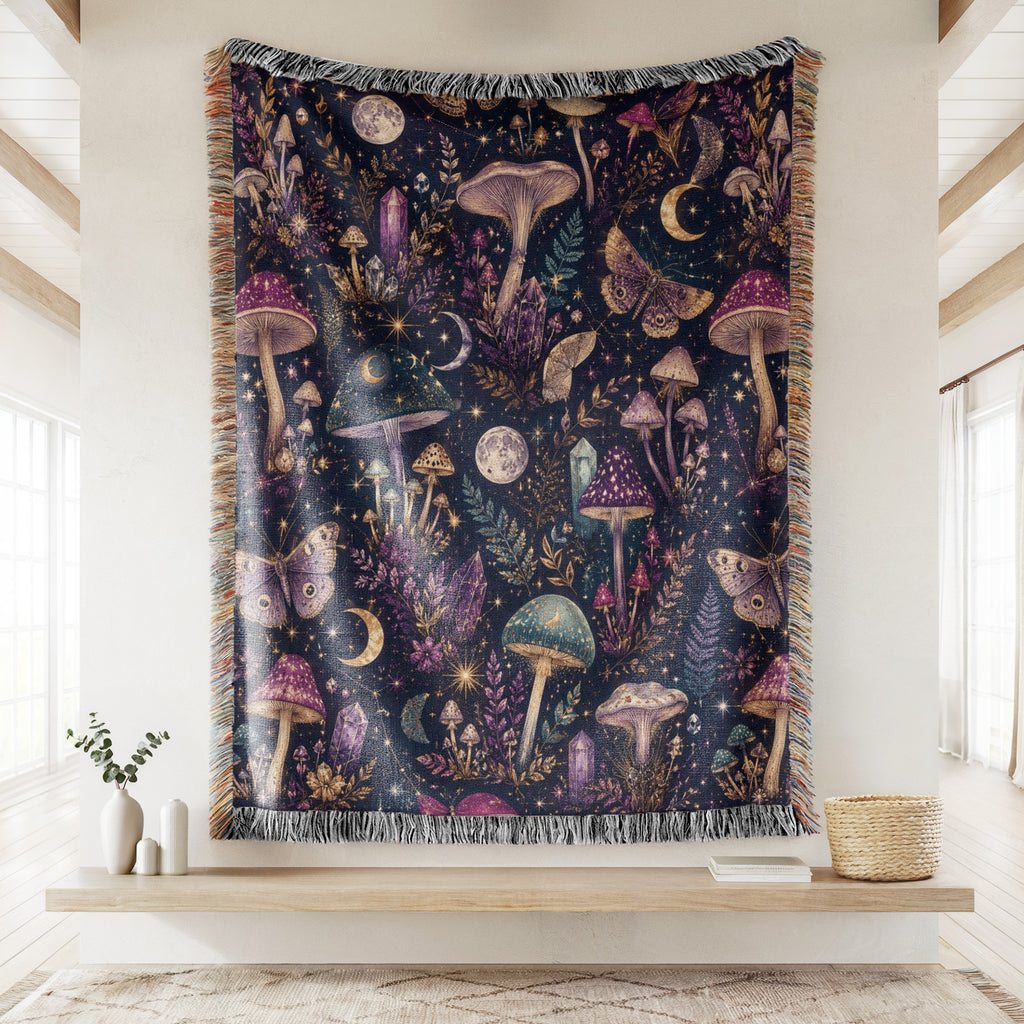 Celestial Crystal Mushroom Blanket