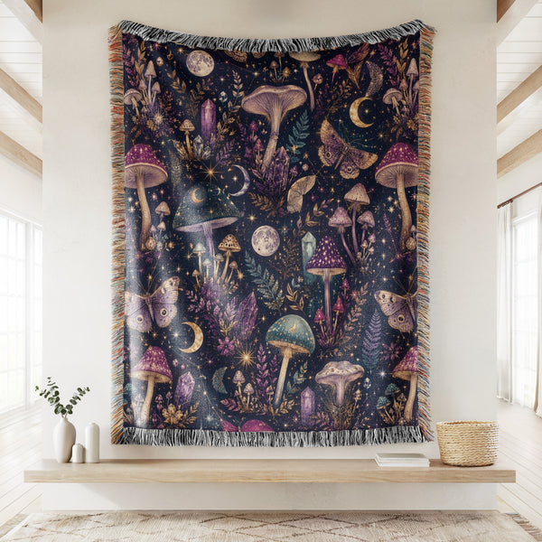 Celestial Crystal Mushroom Blanket