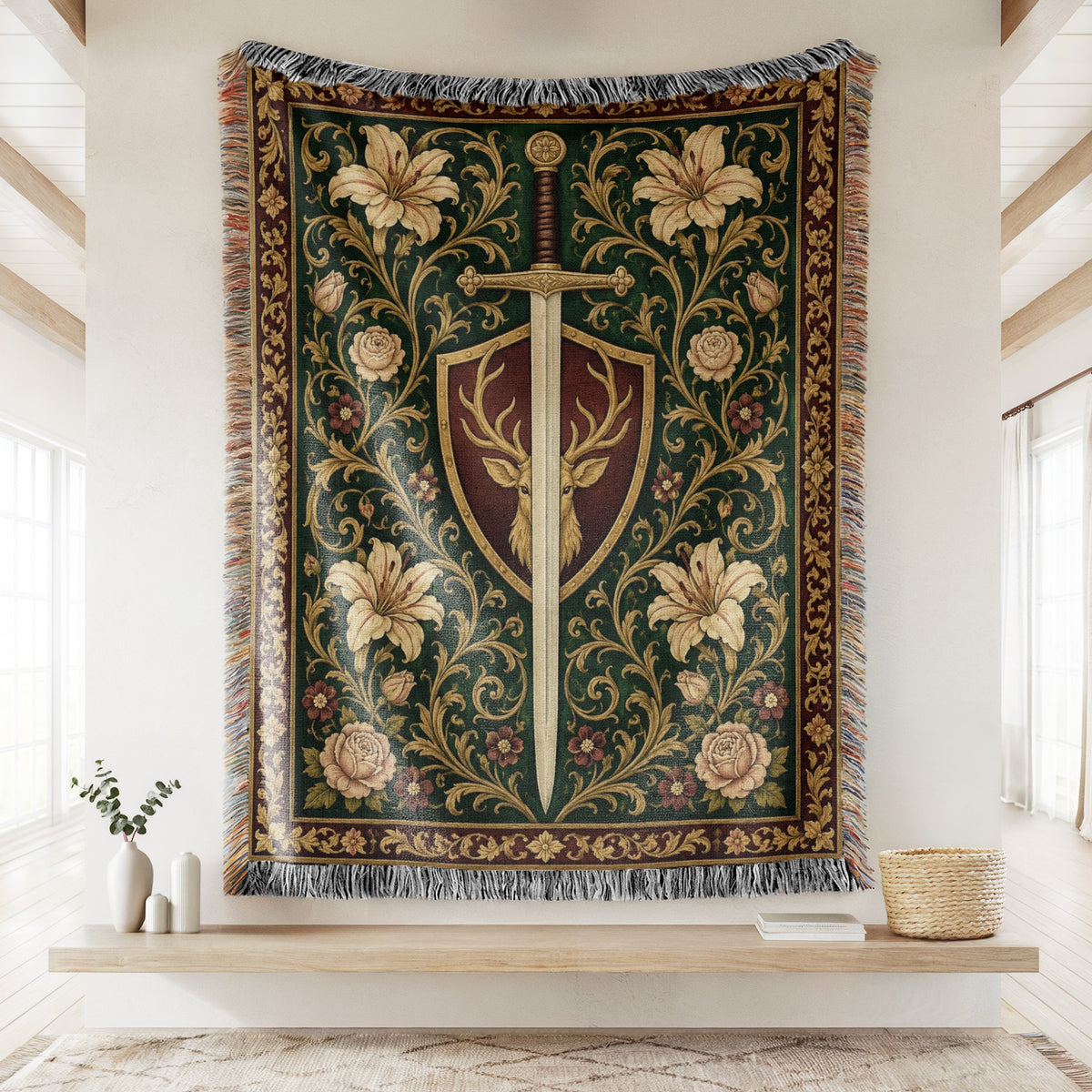 The Stag Shield & Sword Blanket