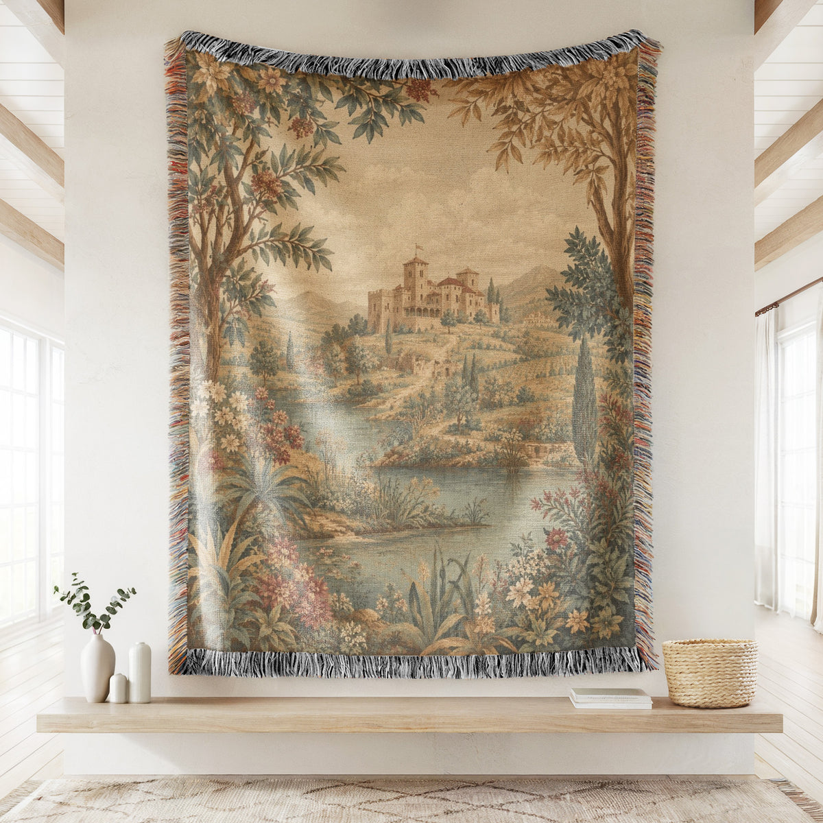 Tuscan Castle Garden Blanket