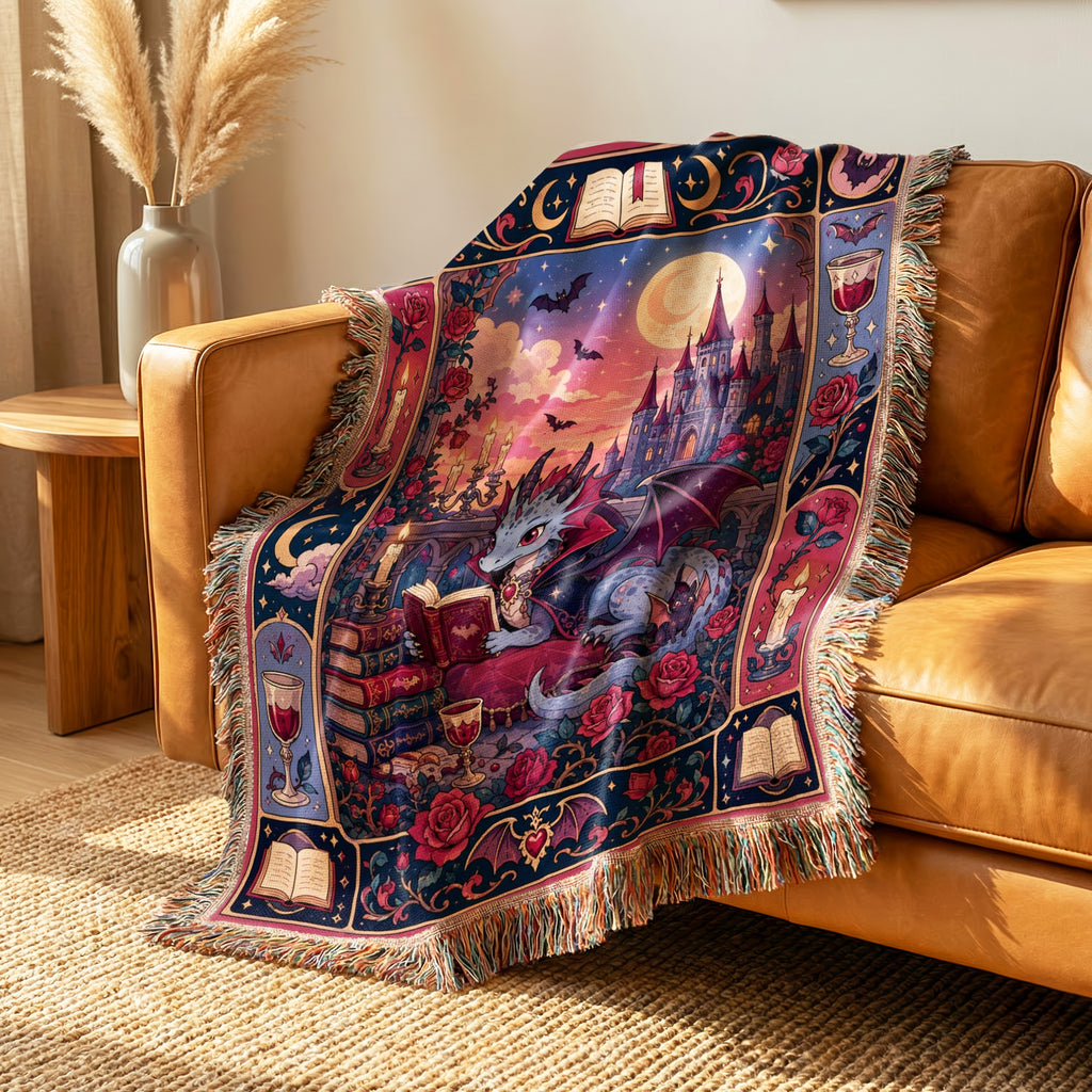 Crimson Castle Dragon Reader Blanket