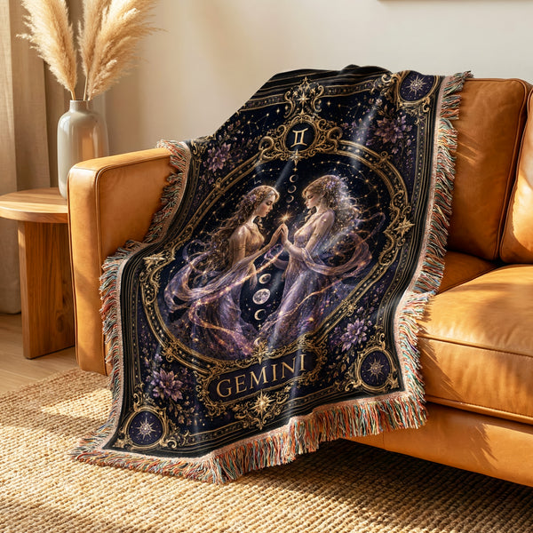 Gemini Starlight Twins Zodiac Blanket
