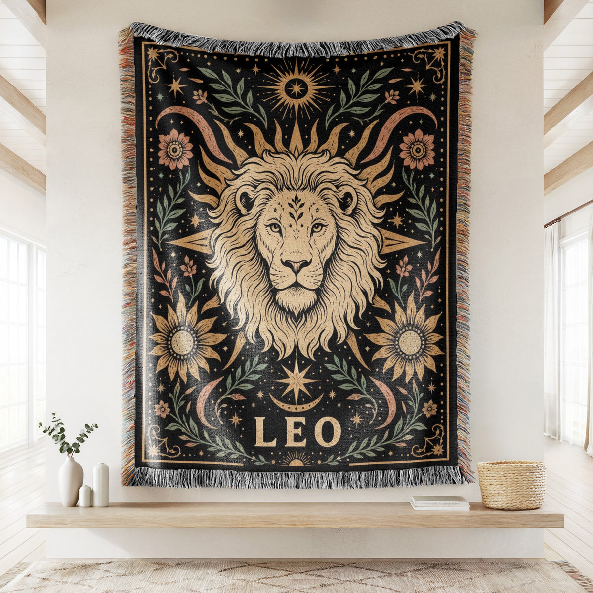 Leo Celestial Lion Zodiac Blanket
