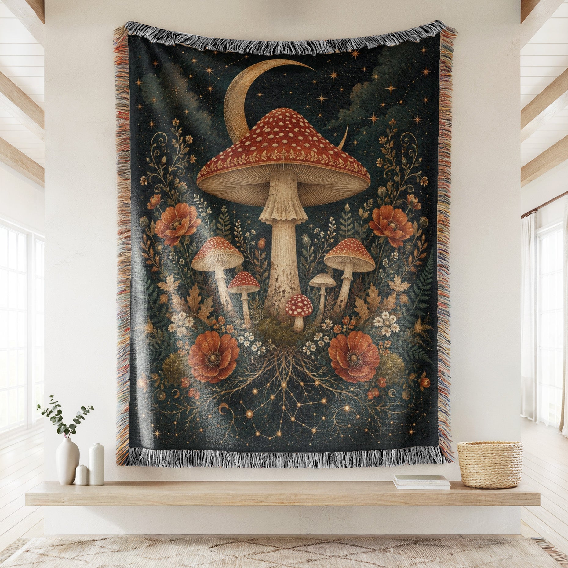 Crescent Moon Amanita Blanket Secondary image
