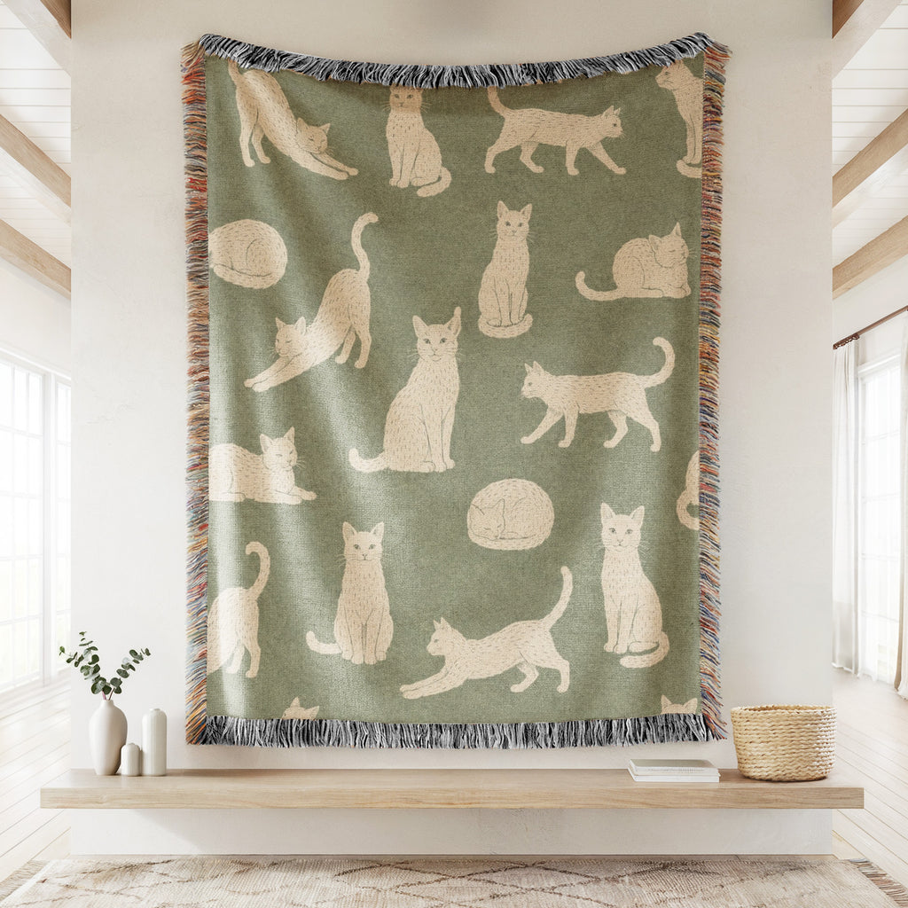Sage Green Cat Blanket
