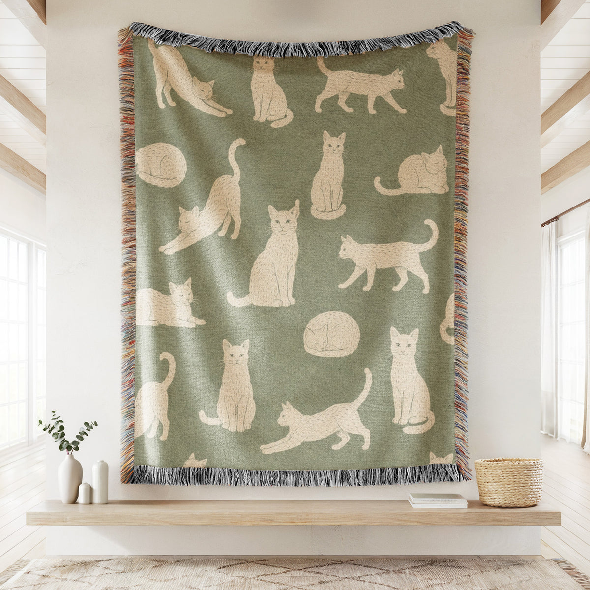 Sage Green Cat Blanket