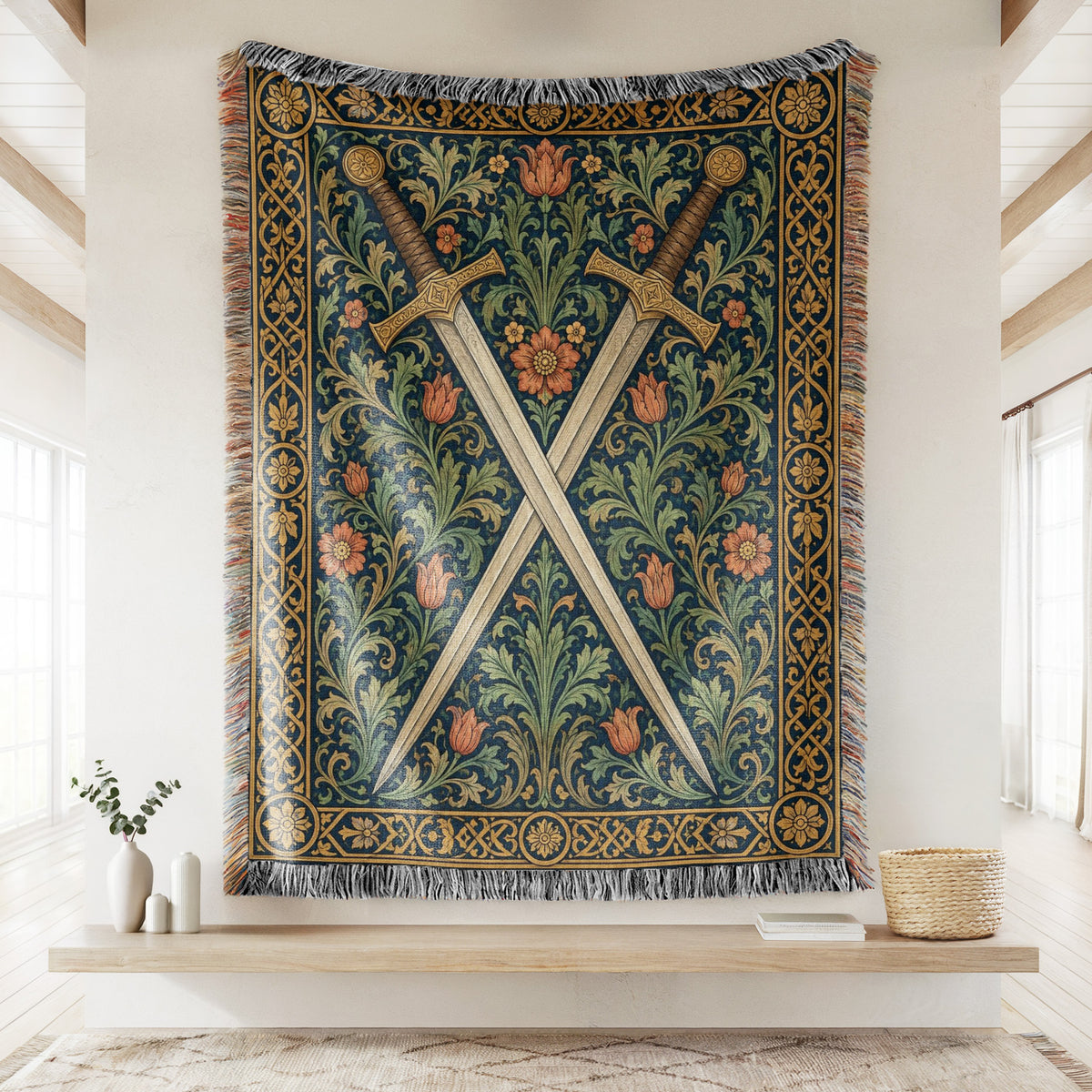 The Gilded Crossed Swords Blanket