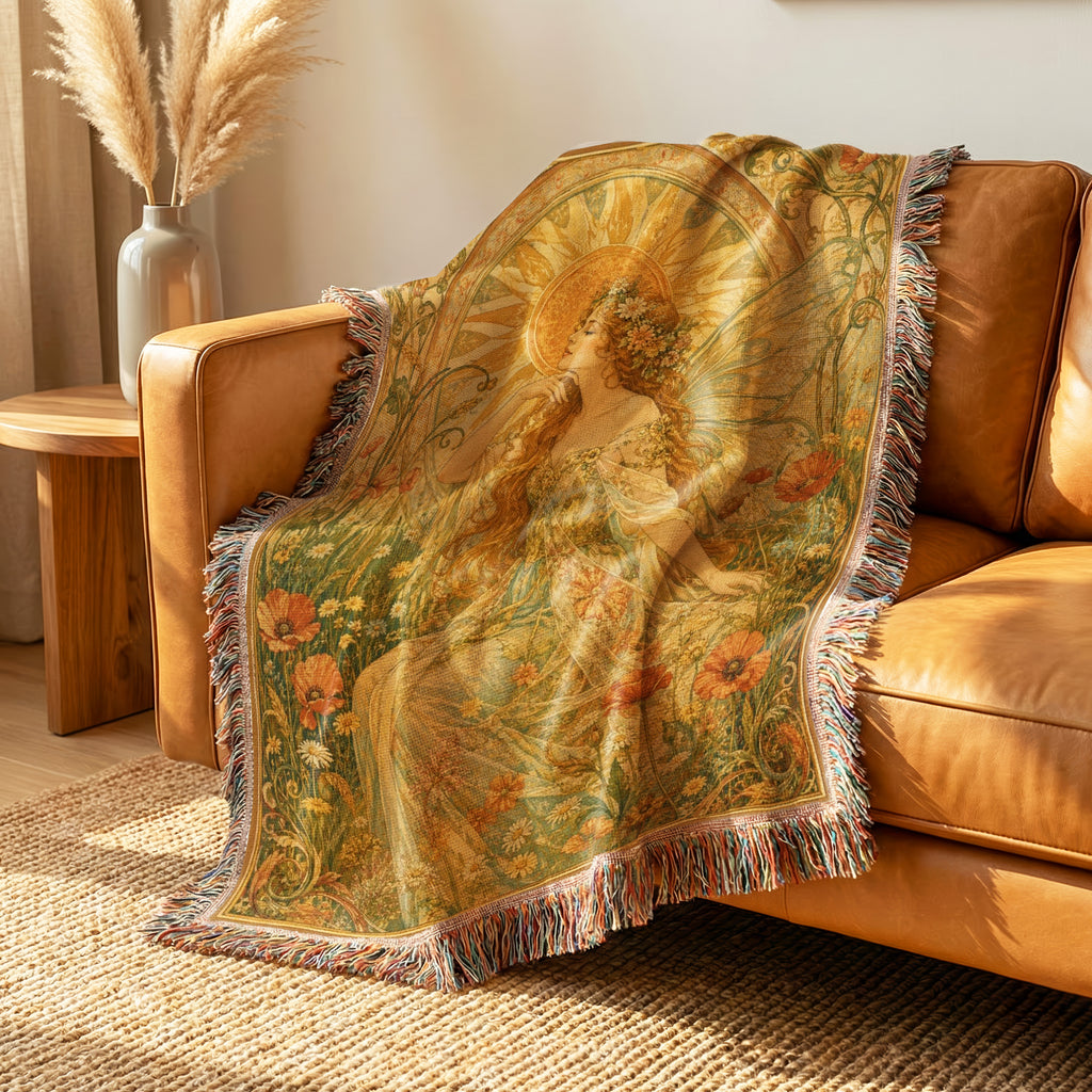 Sunlit Art Nouveau Fairy Blanket